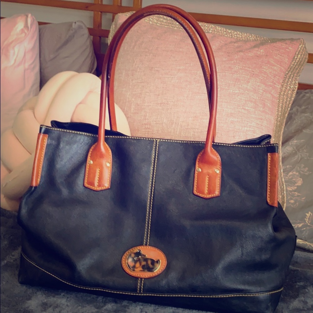 Large Dooney & Bourke tote purse bag tortoise duck